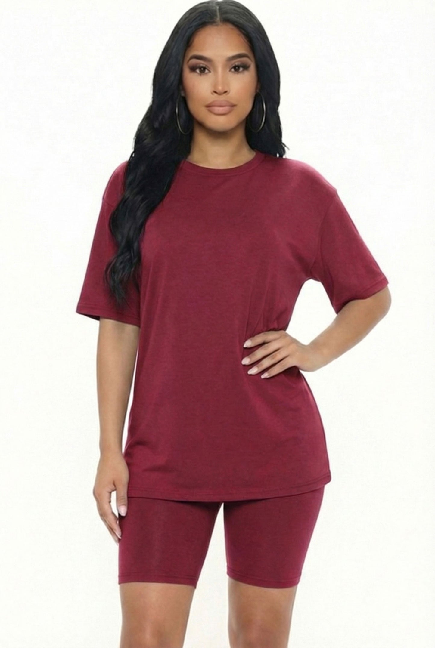 Loose Fit Top & Biker Shorts Set