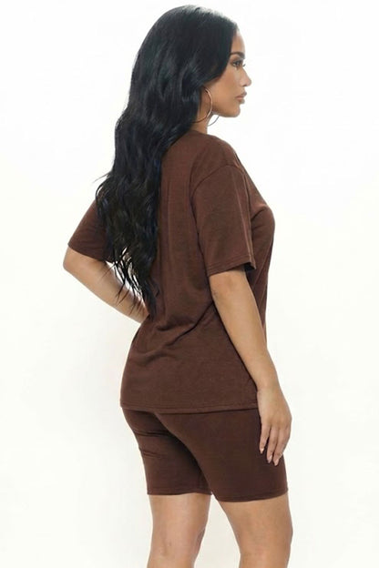 Loose Fit Top & Biker Shorts Set