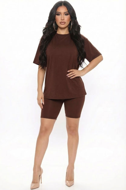 Loose Fit Top & Biker Shorts Set