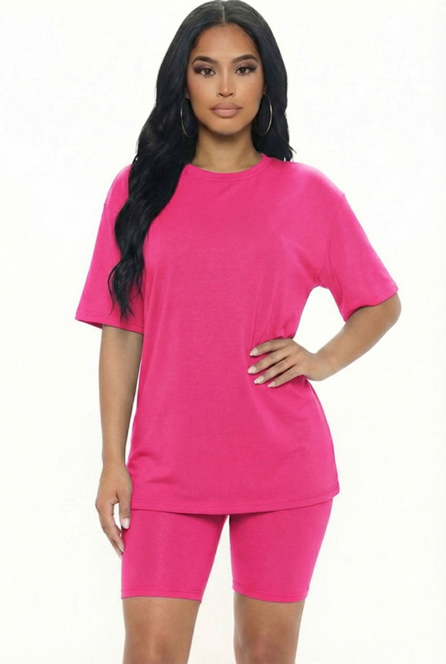 Loose Fit Top & Biker Shorts Set