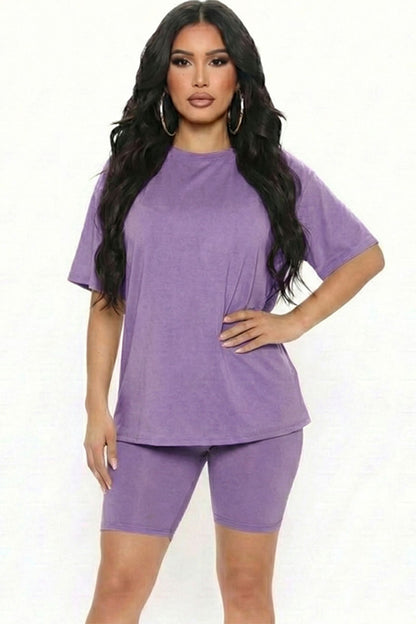 Loose Fit Top & Biker Shorts Set