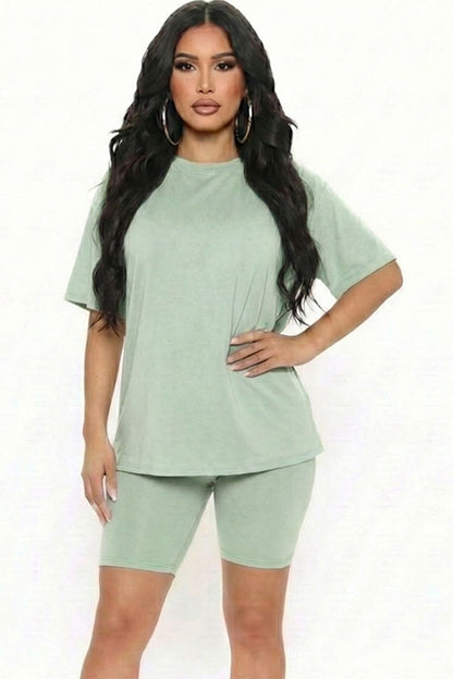 Loose Fit Top & Biker Shorts Set
