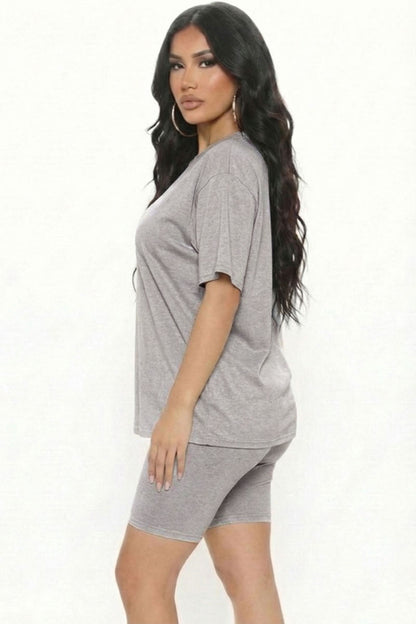Loose Fit Top & Biker Shorts Set
