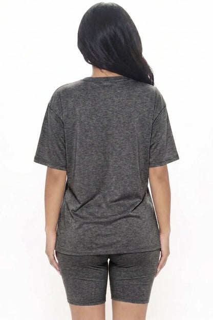 Loose Fit Top & Biker Shorts Set