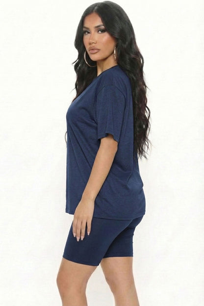 Loose Fit Top & Biker Shorts Set