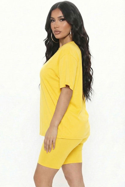 Loose Fit Top & Biker Shorts Set