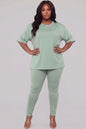 Plus Size Oversized T-shirt & Leggings Set
