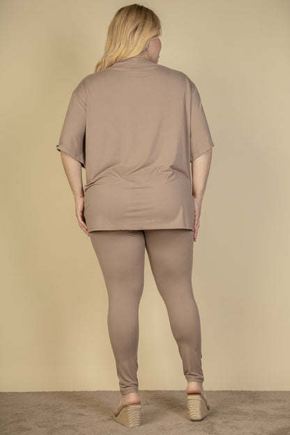 Plus Size Oversized T-shirt & Leggings Set - Capella Apparel