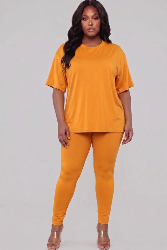 Plus Size Oversized T-shirt & Leggings Set