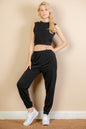 French Terry Elastic Waist Tank Top & Joggers Set - Capella Apparel