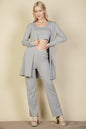 Three Piece Set Cardigan, Crop Tank Top and Pants Set - Capella Apparel