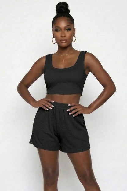 Crop Tank Top and Shorts Set