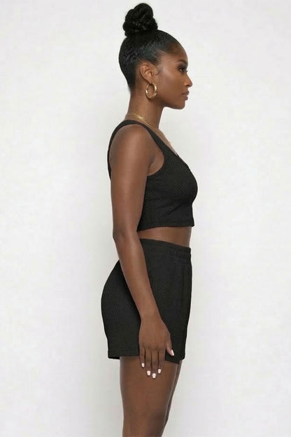 Crop Tank Top and Shorts Set