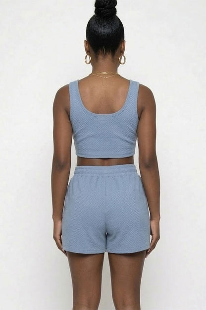 Crop Tank Top and Shorts Set