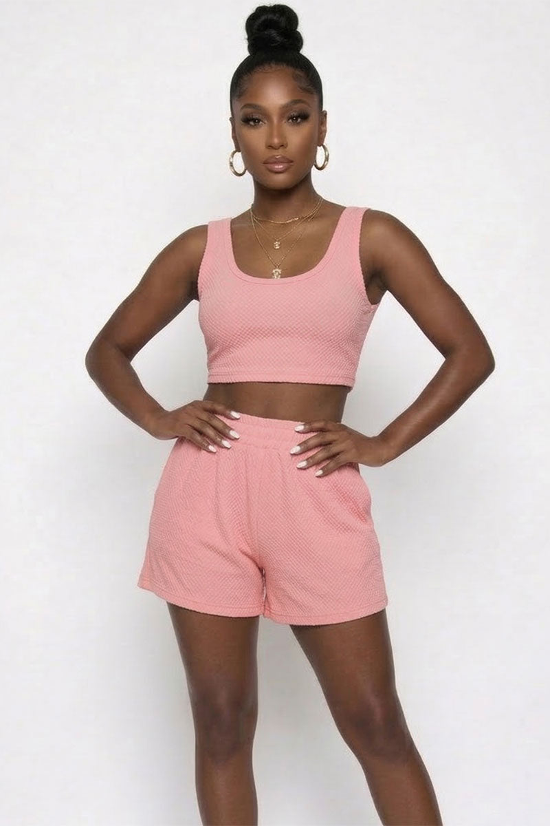 Crop Tank Top and Shorts Set