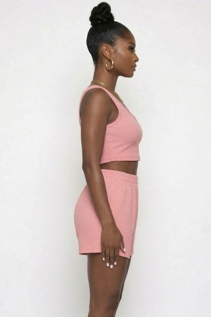 Crop Tank Top and Shorts Set