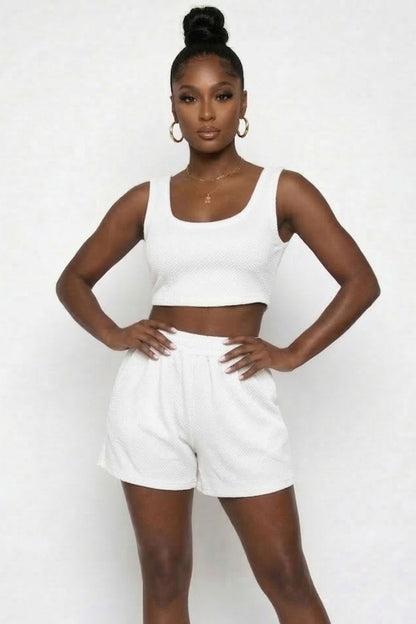 Crop Tank Top and Shorts Set