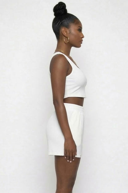 Crop Tank Top and Shorts Set