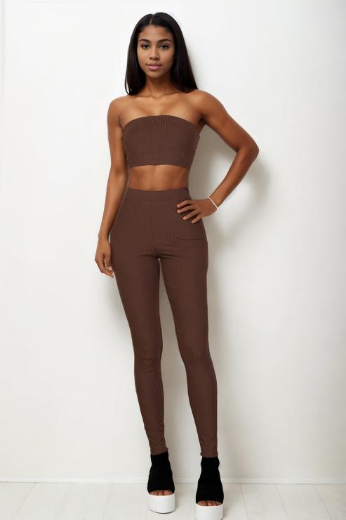 Ribbed Tube Top & Leggings Set - Capella Apparel