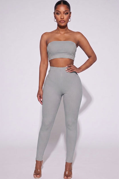 Ribbed Tube Top & Leggings Set