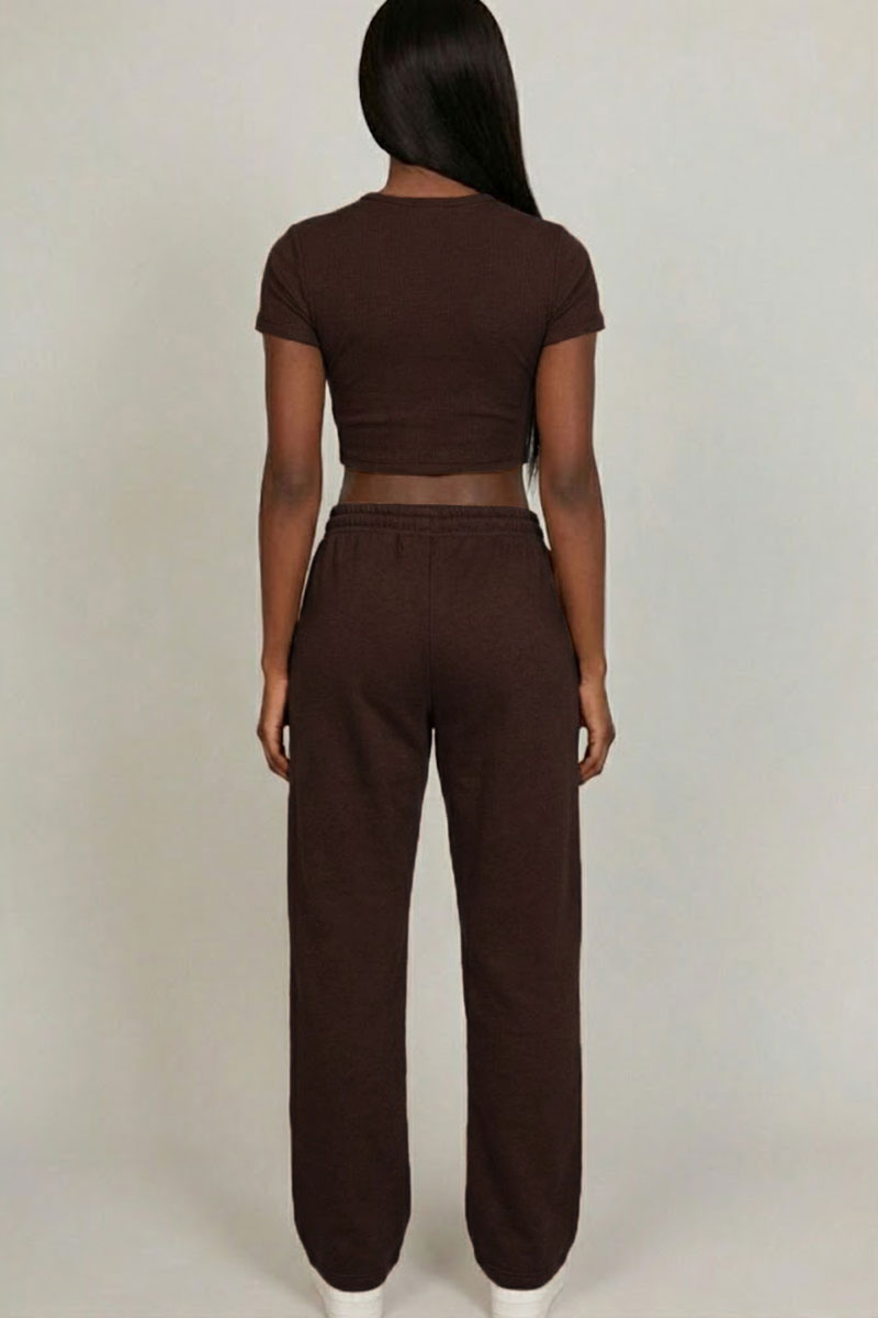 2-Piece Crop Tee & Wide Leg Lounge Pants Set – Wholesale Capella