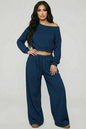Effortless Ease French Terry Off-Shoulder Lounge Set