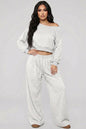 Effortless Ease French Terry Off-Shoulder Lounge Set
