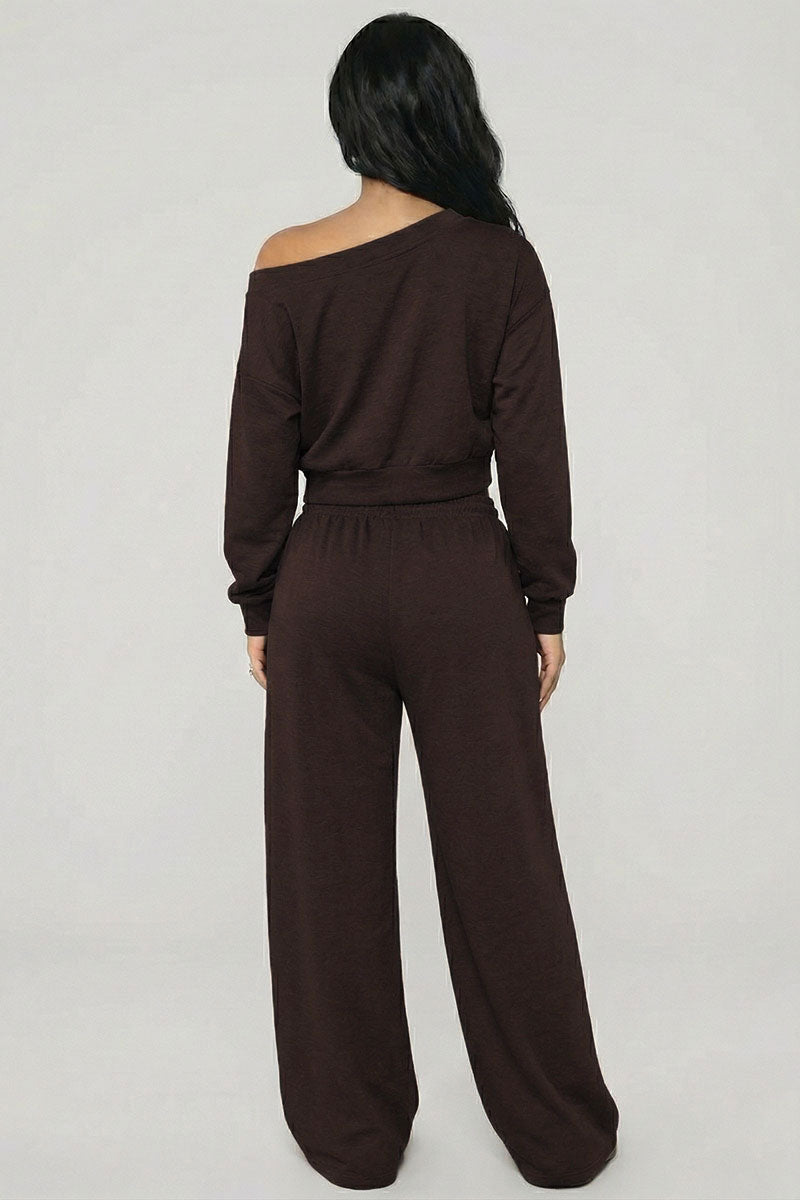 Effortless Ease French Terry Off-Shoulder Lounge Set – Wholesale