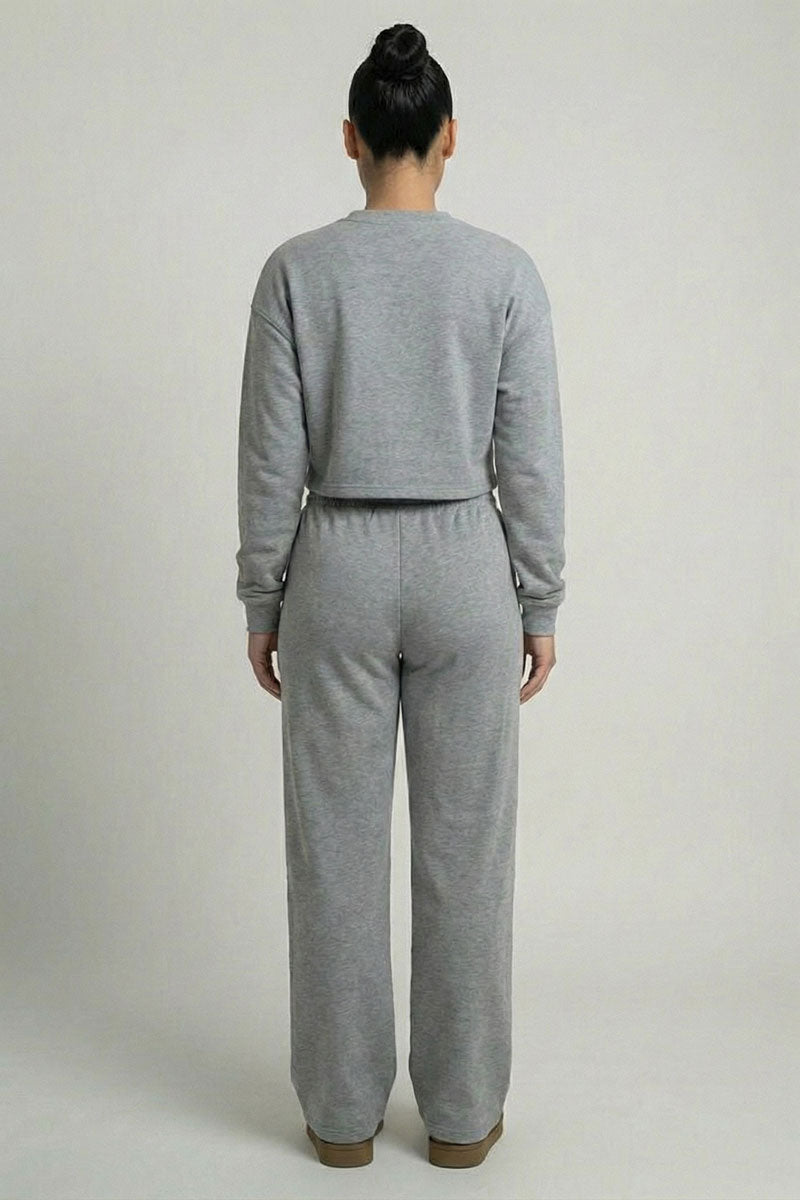 Essential Cropped Top and Seam Detail Patch Pocket Pants Two-Piece Set