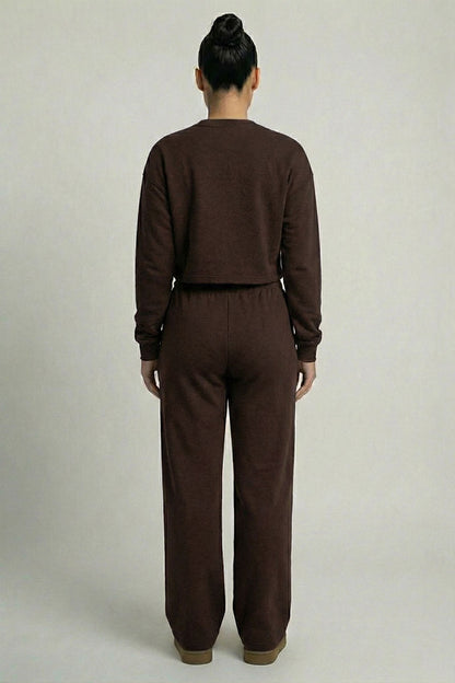 Essential Cropped Top and Seam Detail Patch Pocket Pants Two-Piece Set