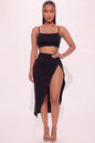Crop Cami & Split Thigh Maxi Skirt Set
