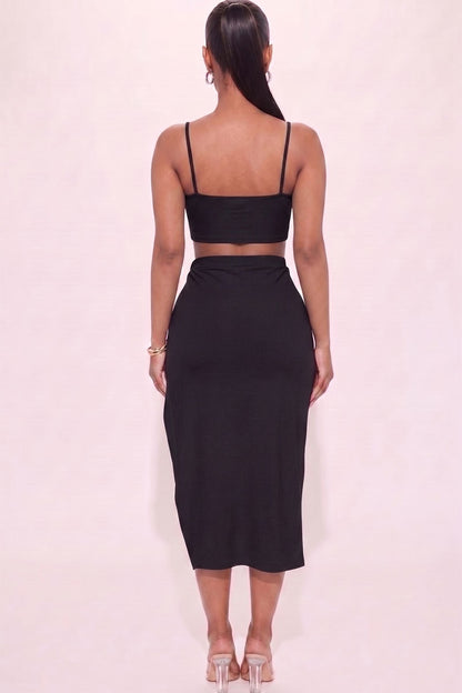 Crop Cami & Split Thigh Maxi Skirt Set