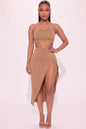 Crop Cami & Split Thigh Maxi Skirt Set