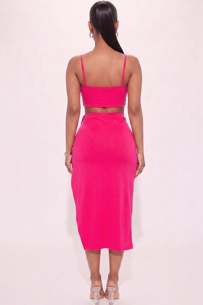 Crop Cami & Split Thigh Maxi Skirt Set