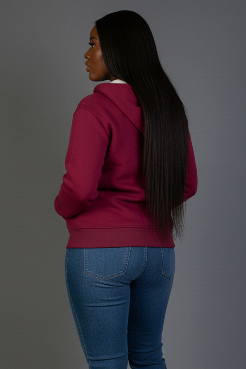 Plus Graphic Drop Shoulder Zipper Up Hoodie