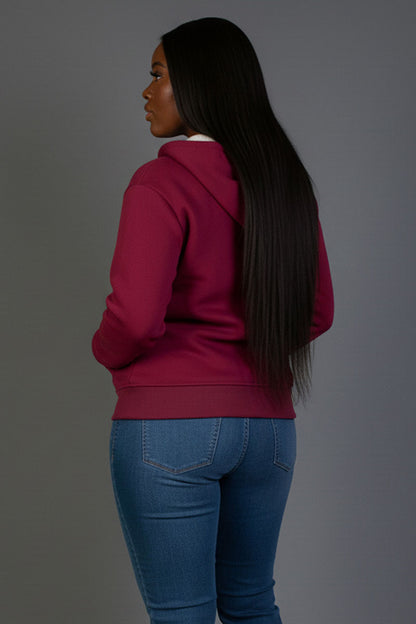 Plus Graphic Drop Shoulder Zipper Up Hoodie