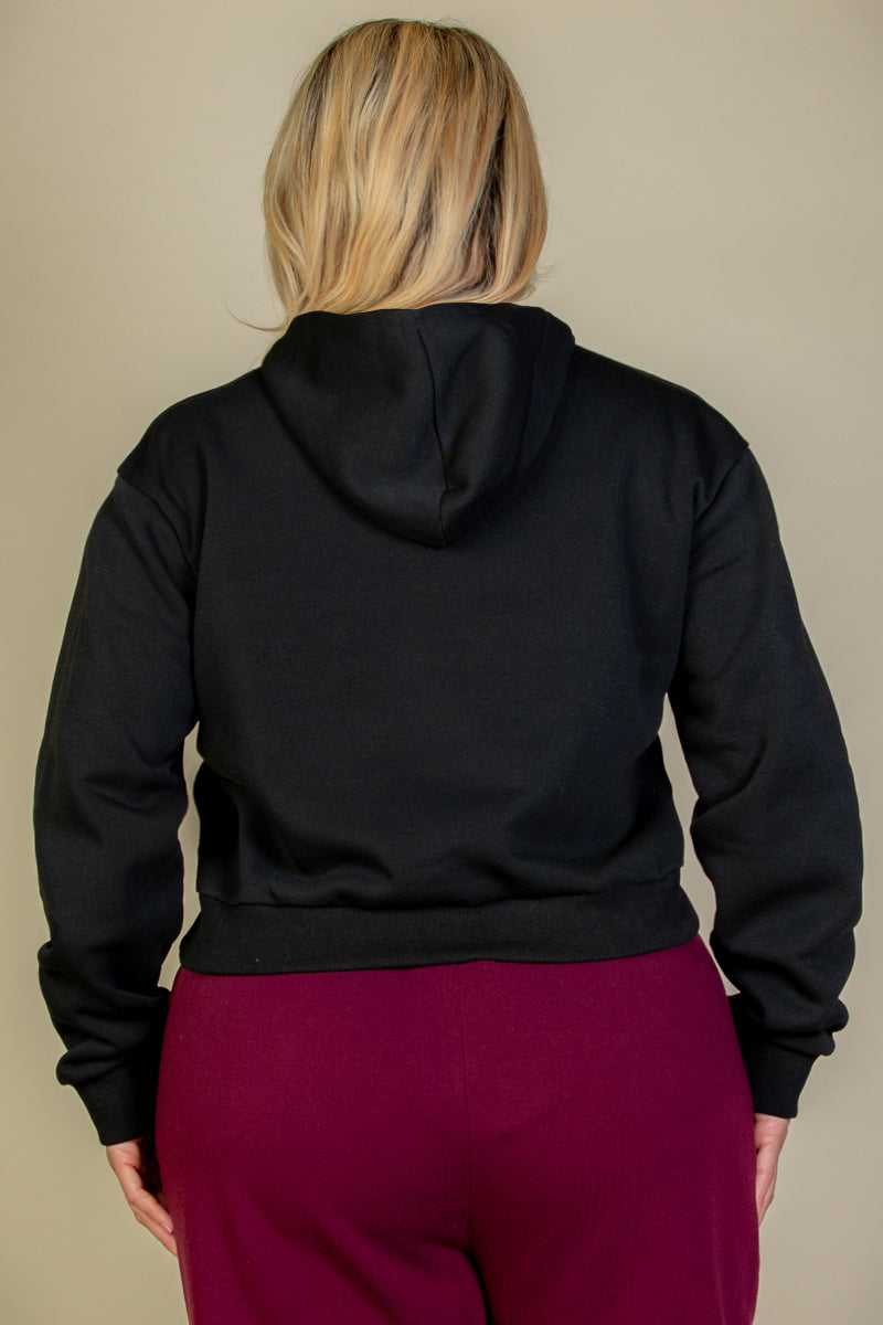 Plus Size Graphic Drop Shoulder Pull Over Hoodie - Capella Apparel