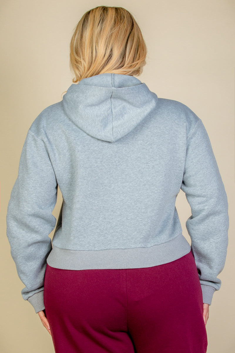 Plus Size Graphic Drop Shoulder Pull Over Hoodie - Capella Apparel