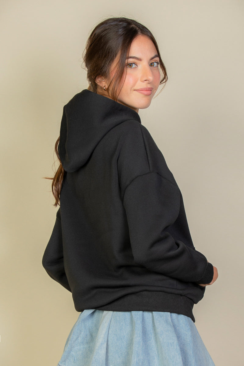 Graphic Kangaroo Pocket Drawstring Hoodie - Capella Apparel