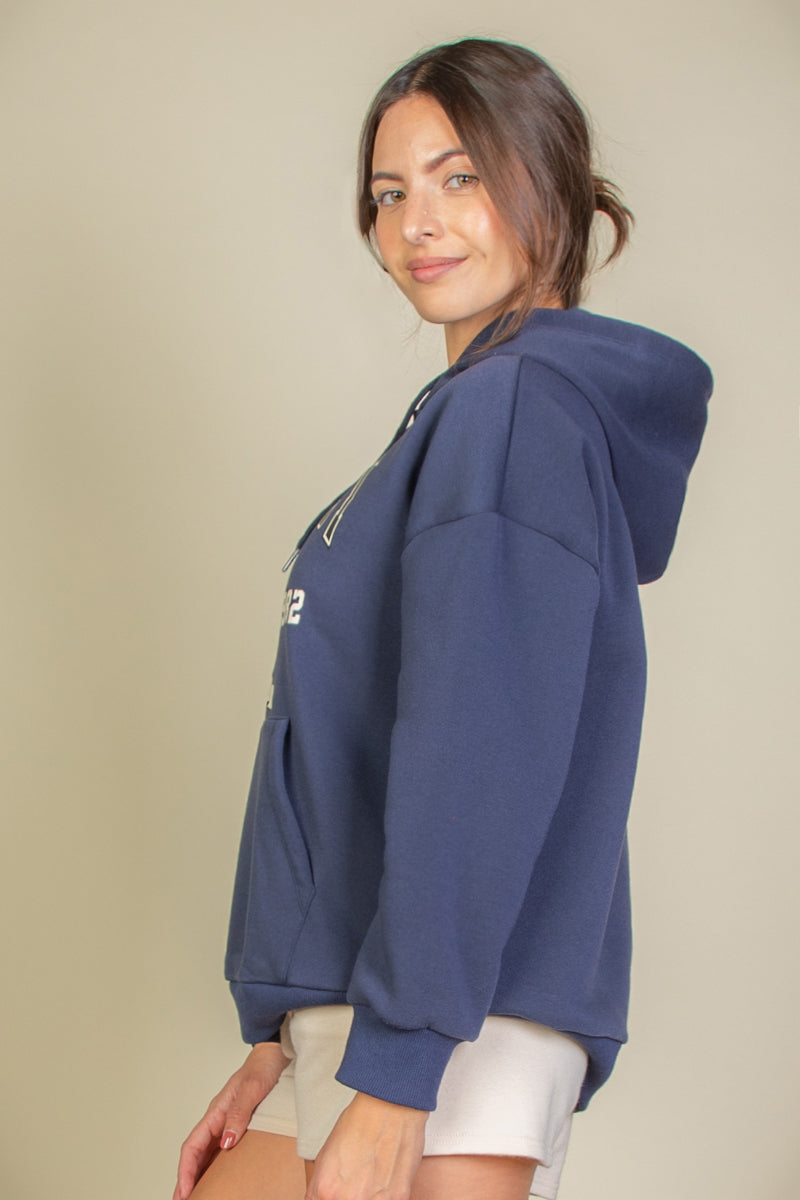 Graphic Kangaroo Pocket Drawstring Hoodie - Capella Apparel