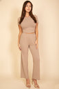 Relaxed Fit Top and Wide-Leg Pants Set