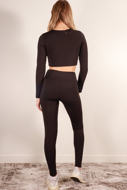 Long Sleeve Crop Top & High Waist Leggings Activewear Set - Capella Apparel