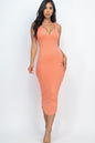 Split Neck Tank Midi Dress - Wholesale Capella Apparel