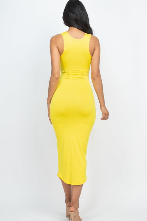 Split Neck Tank Midi Dress - Wholesale Capella Apparel