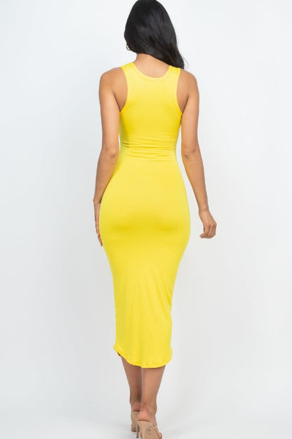 Split Neck Tank Midi Dress - Wholesale Capella Apparel