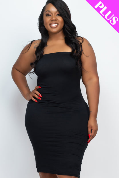 Plus Size Tube Bodycon Midi Dress - Wholesale Capella Apparel