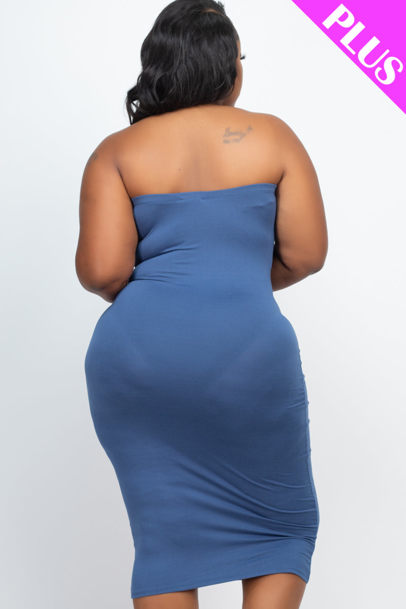 Plus Size Tube Bodycon Midi Dress - Wholesale Capella Apparel