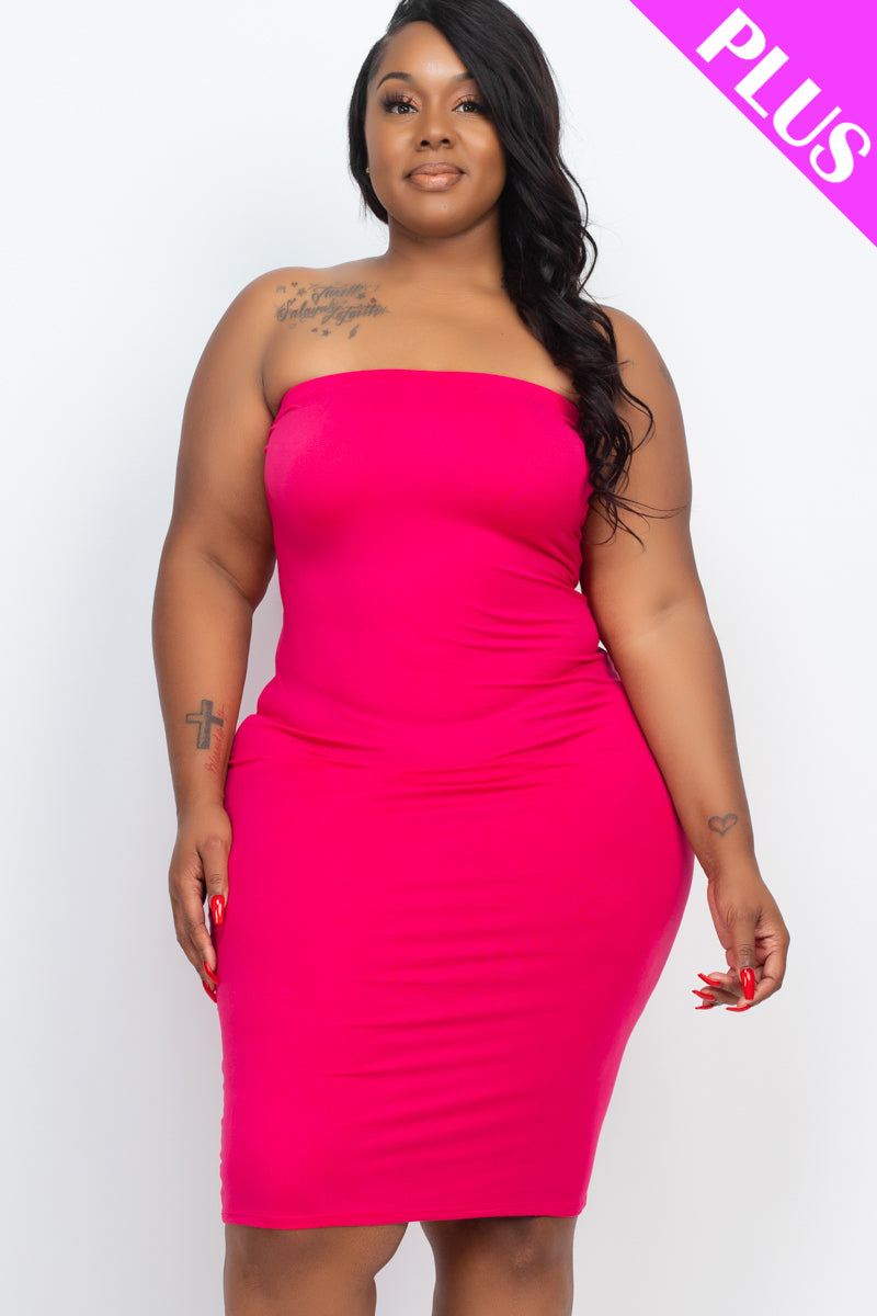 Plus Size Tube Bodycon Midi Dress - Wholesale Capella Apparel