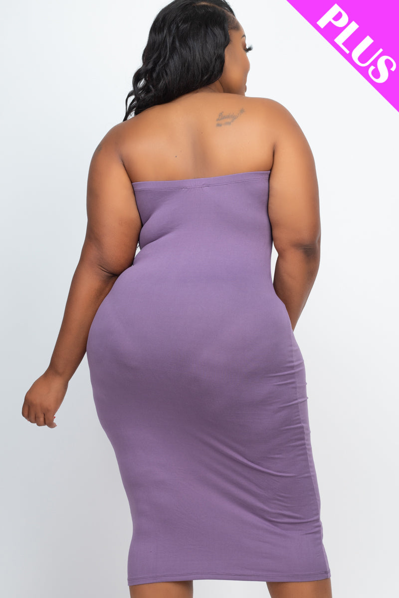 Plus Size Tube Bodycon Midi Dress - Wholesale Capella Apparel