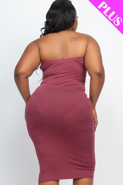 Plus Size Tube Bodycon Midi Dress - Wholesale Capella Apparel